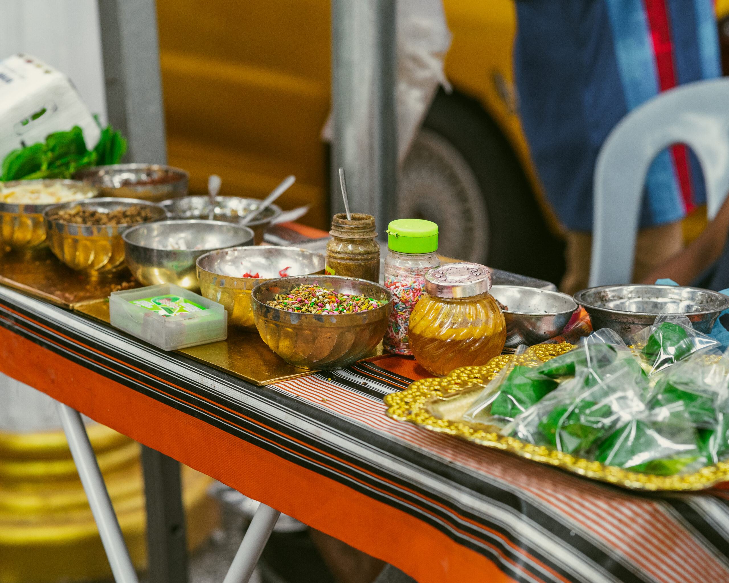 Betel leaf and the nuts necessary to make paan, a necessary and traditional intake after meal followed by Indians to boost digestion.